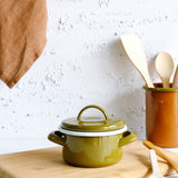 Emaye Mini Tencere 12 cm Haki