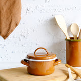 Emaye Mini Tencere 12 cm Kahverengi