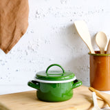 Emaye Mini Tencere 12 cm Yeşil