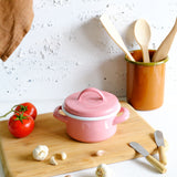 Emaye Mini Tencere 12 cm Pembe