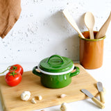 Emaye Mini Tencere 12 cm Yeşil