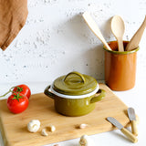 Emaye Mini Tencere 12 cm Haki