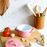 Emaye Mini Tencere 12 cm Pembe