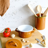 Emaye Mini Tencere 12 cm Kahverengi