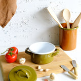 Emaye Mini Tencere 12 cm Haki