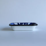 Emaye Lacivert Mermer Desen Meze Tabağı V1