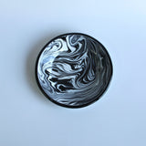 Emaye Siyah Mermer Desen Tabak 21cm