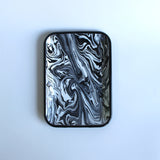 Emaye Siyah Mermer Desen Tepsi V3