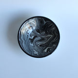 Emaye Siyah Mermer Desen Tabak 17cm