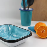 Emaye Turkuaz Mermer Desen Meze V1