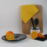 Emaye Siyah Mermer Desen Tabak 21cm