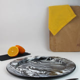 Emaye Siyah Mermer Desen Supla