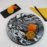 Emaye Siyah Mermer Desen Supla