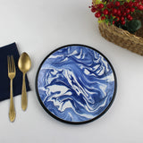 Emaye Lacivert Mermer Desen Tabak 25cm