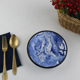 Emaye Lacivert Mermer Desen Tabak 17cm