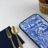 Emaye Lacivert Mermer Desen Tepsi V3