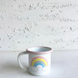 Emaye Küçük Kupa 250ml Gökkuşağı Desen
