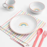 Emaye Üçlü Çocuk Set - Gökkuşağı Desen