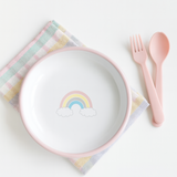 Emaye Tabak 18cm Gökkuşağı Desen Çocuk Yemek Tabağı