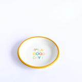 Emaye Tabak 18cm It's a Good Day Desen - Altınsarı