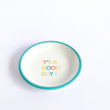 Emaye Tabak 18cm It's a Good Day Desen - Turkuaz