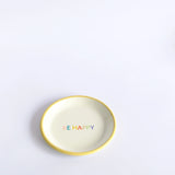 Emaye Tabak 16cm Be Happy Desen - Sarı