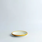 Emaye Tabak 12cm Smile Desen - Altın Sarı