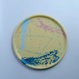 Emaye Pizza Tepsi 28cm - Sarı Sıçratma