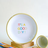Emaye Tabak 18cm It's a Good Day Desen - Sarı