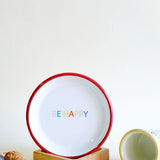 Emaye Tabak 16cm Be Happy Desen - Kırmızı
