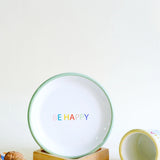Emaye Tabak 16cm Be Happy Desen - Mint