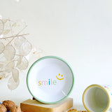 Emaye Tabak 12cm Smile Desen - Mint