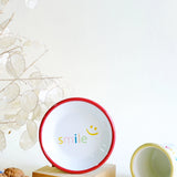 Emaye Tabak 12cm Smile Desen - Kırmızı