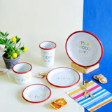 Emaye Tabak 18cm It's a Good Day Desen - Kırmızı