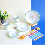 Emaye Tabak 18cm It's a Good Day Desen - Mint