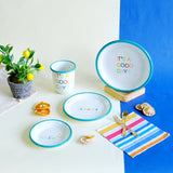 Emaye Tabak 18cm It's a Good Day Desen - Turkuaz