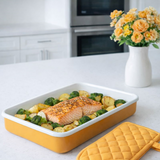 Emaye Dikdörtgen Fırın Tepsi - Altınsarı