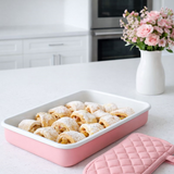 Emaye Dikdörtgen Fırın Tepsi - Pembe