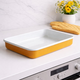 Emaye Dikdörtgen Fırın Tepsi - Altınsarı