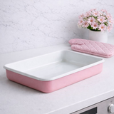 Emaye Dikdörtgen Fırın Tepsi - Pembe