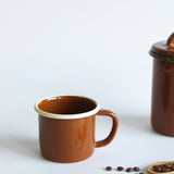 Emaye Kupa 350 ml - Kahverengi & Ivory
