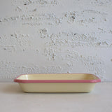 Emaye Meze Tabağı  21*14cm - Pembe & Bej