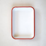 Emaye Meze Tabağı 26*18 cm - Beyaz & Somon