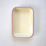 Emaye Meze Tabağı  21*14cm - Pembe & Bej