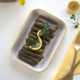 Emaye Meze Tabağı  21*14cm - Limon & Bej