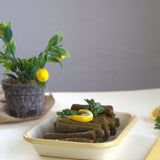 Emaye Meze Tabağı  21*14cm - Limon & Bej