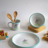 Emaye Üçlü Çocuk Set - Fil Desen