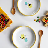 Emaye Tabak 18cm Arı Desen Çocuk Yemek Tabağı