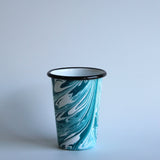 Emaye Turkuaz Mermer Desen Konik Bardak 450 ml