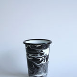 Emaye Siyah Mermer Desen Konik Bardak 450 ml